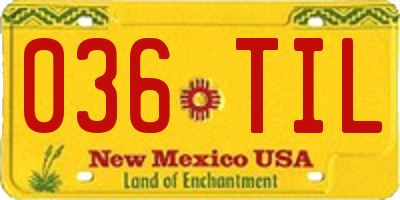 NM license plate 036TIL