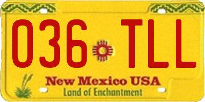 NM license plate 036TLL