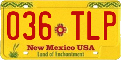NM license plate 036TLP