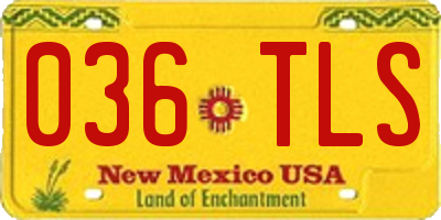 NM license plate 036TLS