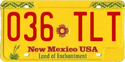 NM license plate 036TLT