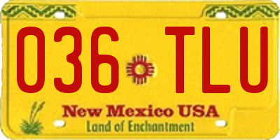 NM license plate 036TLU