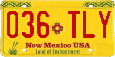 NM license plate 036TLY