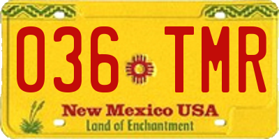 NM license plate 036TMR