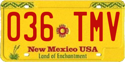 NM license plate 036TMV