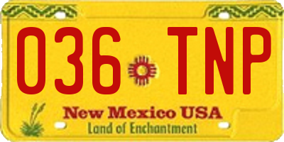 NM license plate 036TNP