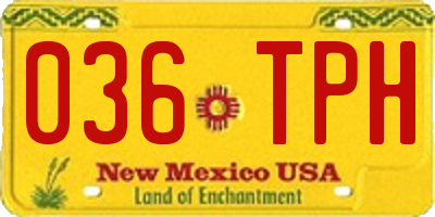 NM license plate 036TPH