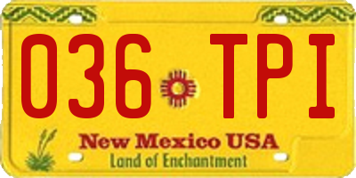 NM license plate 036TPI