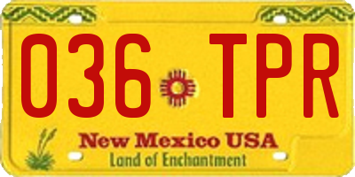 NM license plate 036TPR