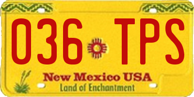 NM license plate 036TPS
