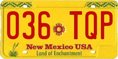 NM license plate 036TQP