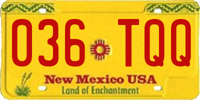 NM license plate 036TQQ