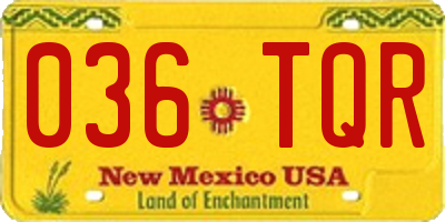 NM license plate 036TQR