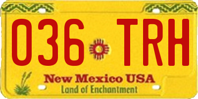 NM license plate 036TRH
