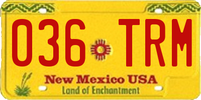 NM license plate 036TRM