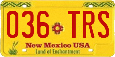 NM license plate 036TRS