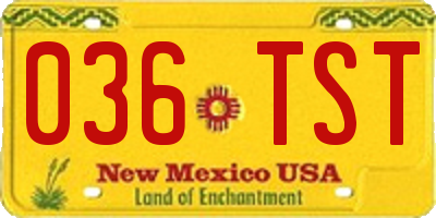 NM license plate 036TST