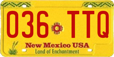 NM license plate 036TTQ