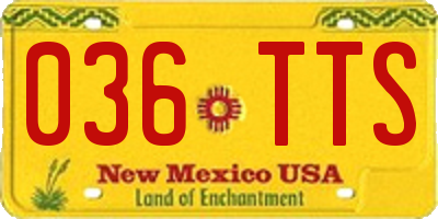 NM license plate 036TTS