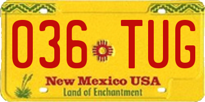 NM license plate 036TUG