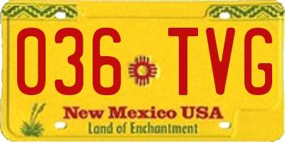 NM license plate 036TVG