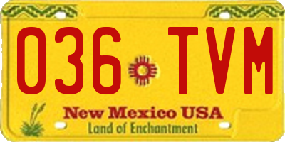 NM license plate 036TVM
