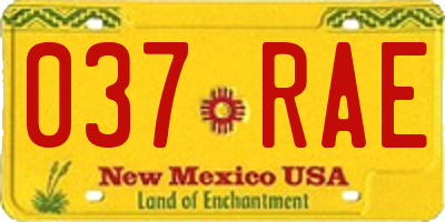 NM license plate 037RAE