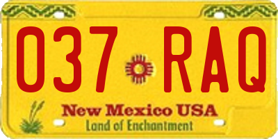 NM license plate 037RAQ