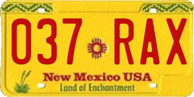 NM license plate 037RAX