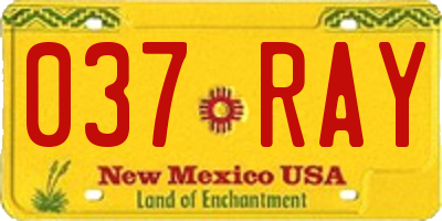 NM license plate 037RAY