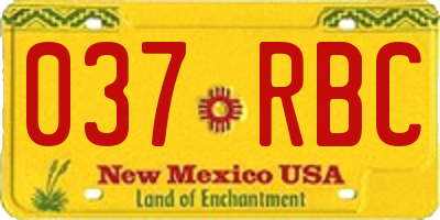 NM license plate 037RBC