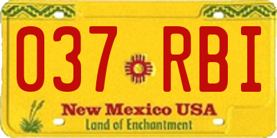 NM license plate 037RBI