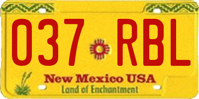 NM license plate 037RBL