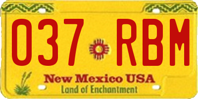 NM license plate 037RBM