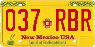 NM license plate 037RBR