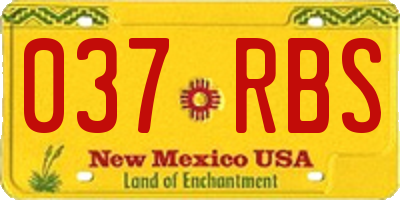 NM license plate 037RBS