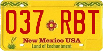 NM license plate 037RBT