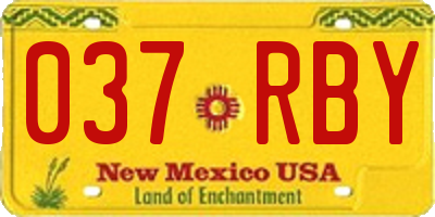 NM license plate 037RBY