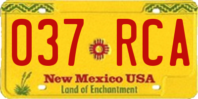 NM license plate 037RCA