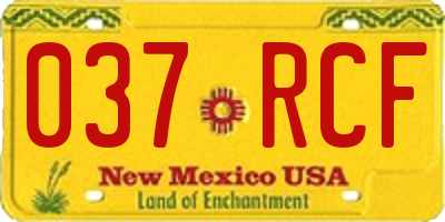NM license plate 037RCF