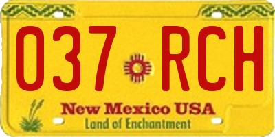 NM license plate 037RCH
