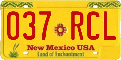 NM license plate 037RCL