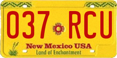 NM license plate 037RCU