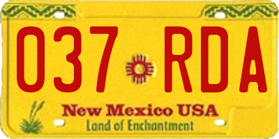 NM license plate 037RDA