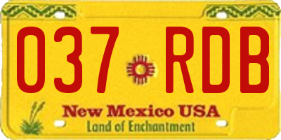 NM license plate 037RDB