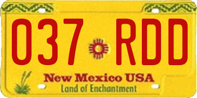 NM license plate 037RDD
