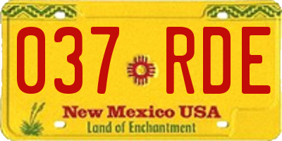 NM license plate 037RDE