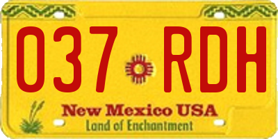 NM license plate 037RDH