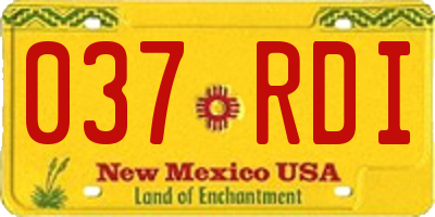 NM license plate 037RDI