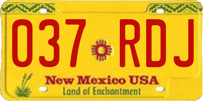 NM license plate 037RDJ